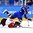 GANGNEUNG, SOUTH KOREA - FEBRUARY 18: Sweden's Annie Svedin #8 trips over Japan's Haruna Yoneyama #10 during classification round action at the PyeongChang 2018 Olympic Winter Games. (Photo by Andrea Cardin/HHOF-IIHF Images)

